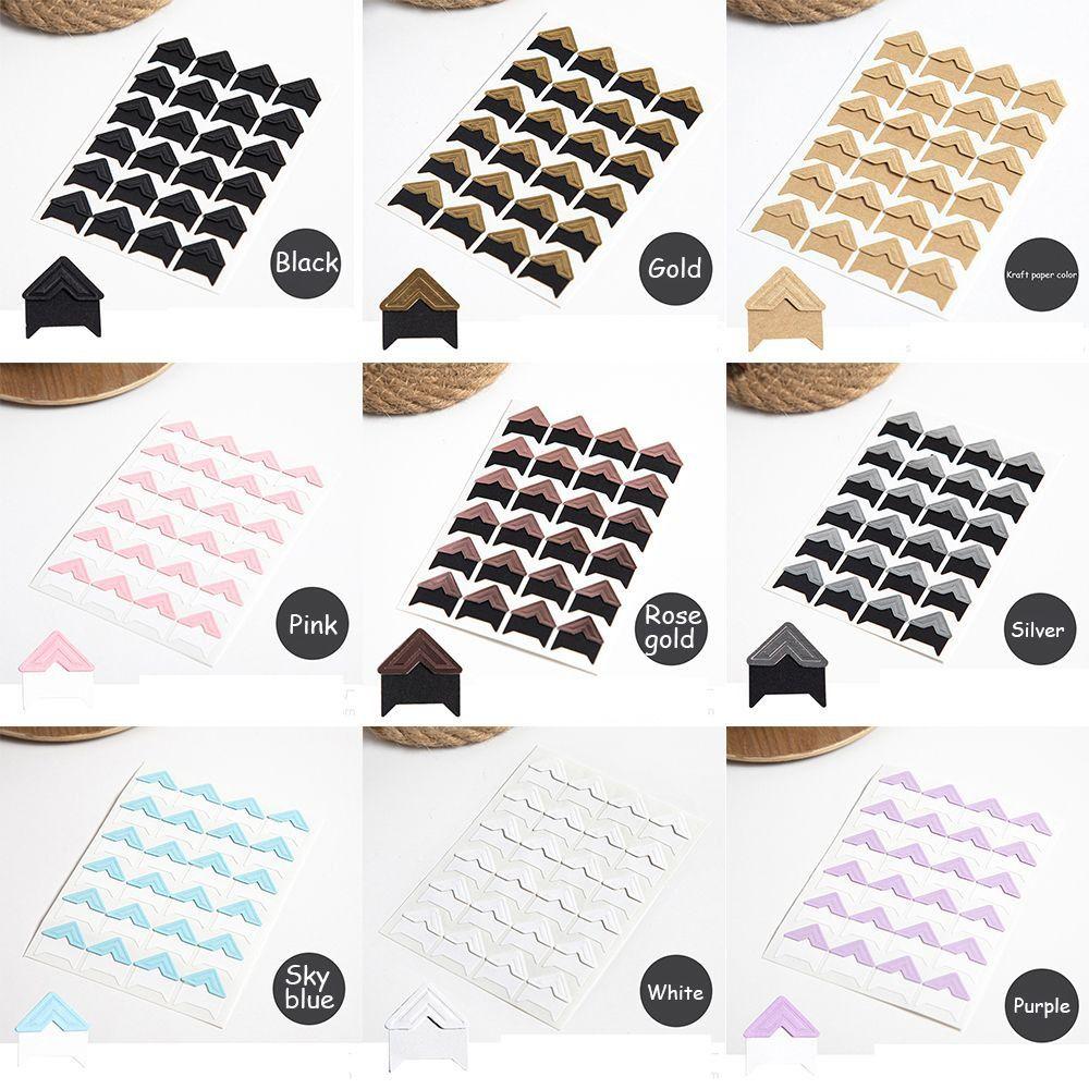 Ретро Аксессуары Крафт Бумага Украшение Скрапбукинг Фотоальбомы Рамка DIY Уголки-наклейки