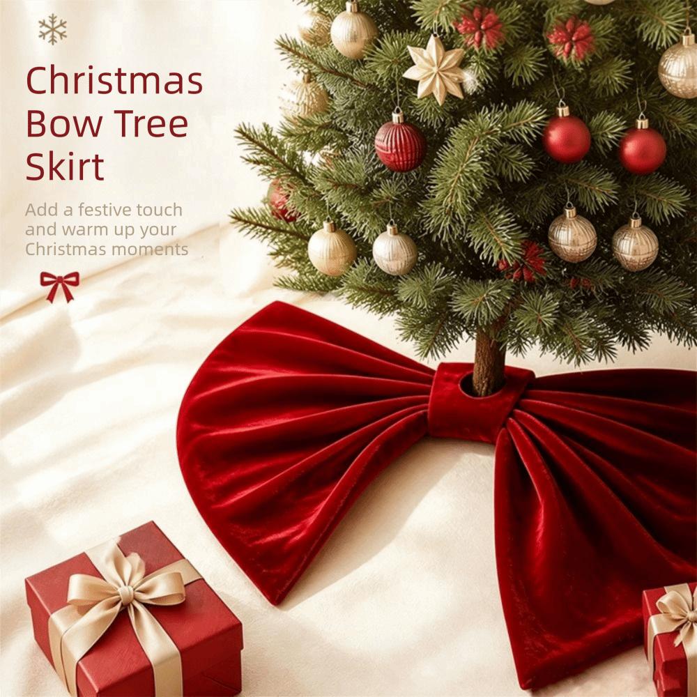 Soft Fabric Tree Base Cover Velvet Xmas Tree Skirt Party Decoration Tree Base Mat Hotel Decoration