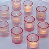 8-Ounce Vertical Striped Ribbed Small Cylindrical Glass Candle Jar Holder for Valentine's Day Tea Lamp Occasions