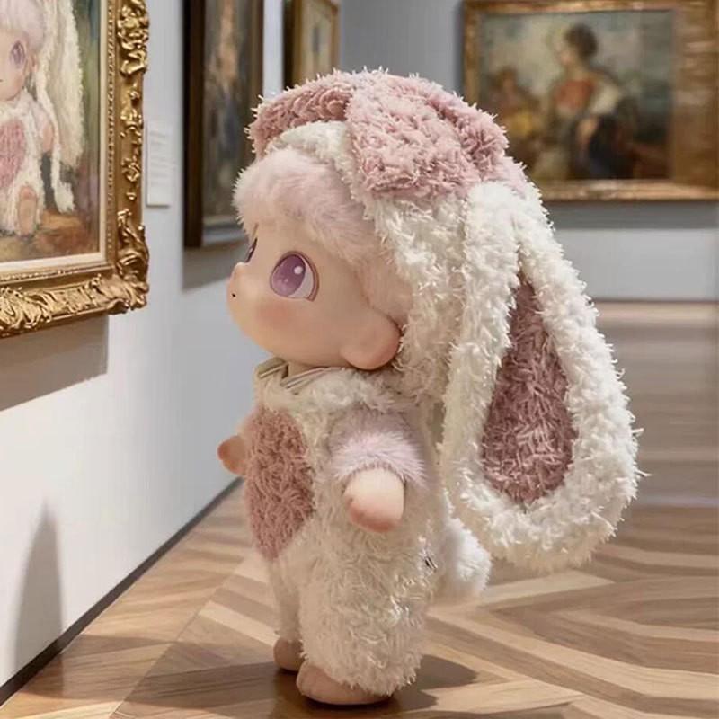 15cm DIMOO Doll Outfit Pink White Floppy Ear Rabbit Costume Set Collectible Vinyl Figure