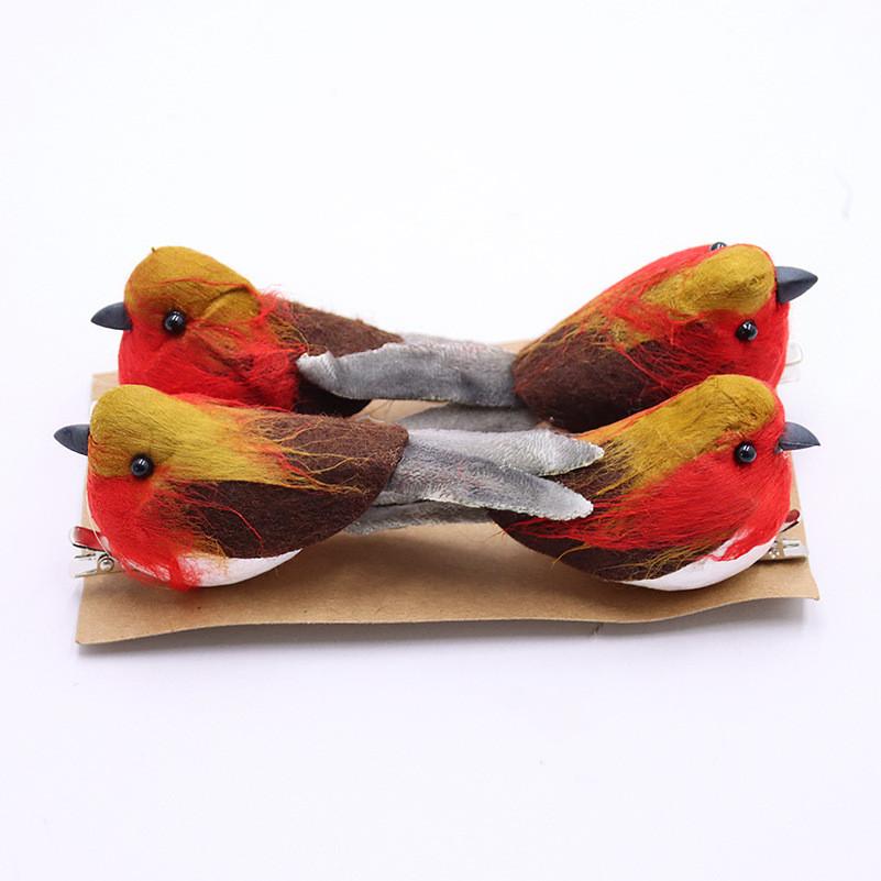 Очаровательное декоративное украшение в виде малиновки красного и оранжевого цвета для сада и праздничного декора