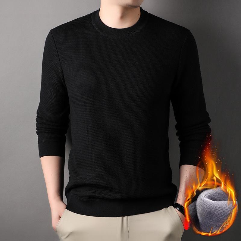 Новый зимний модный брендовый бархатный свитер для мужчин, модная повседневная теплая мужская рубашка с круглым вырезом для мужчин
