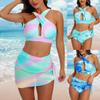 Tie-dyed High Waist Swimsuit Women's New Design Printing Swimsuit Two Piece Set Bikini Set Summer Fashion Comfort Beachwear