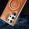 Чехол-держатель из кожи Business Leather с магнитным вращающимся кронштейном для Samsung Galaxy S24 Plus S23 S22 Ultra для MagSafe Luxury, защита объектива, противоударный чехол для телефона