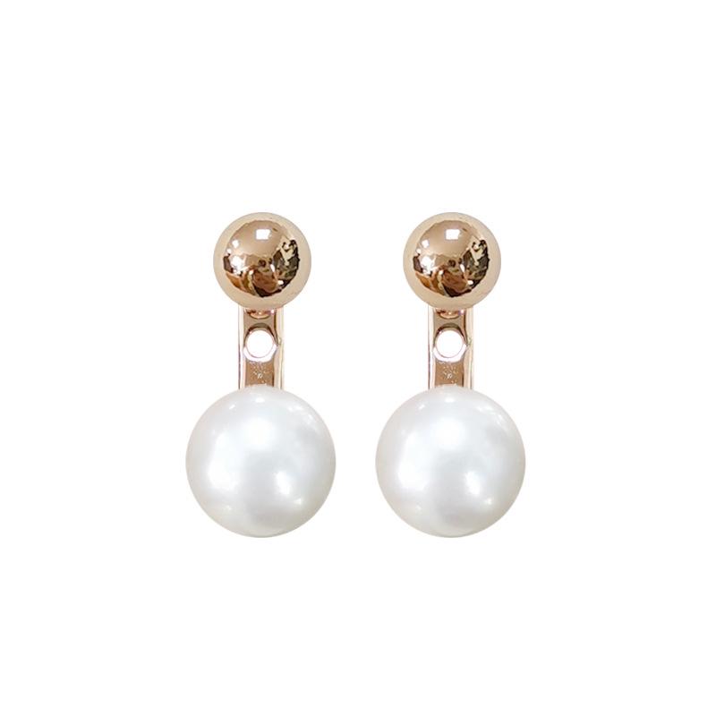 Серьги с жемчугом Gold Beans S925 Silver - роскошный нишевый дизайн для женщин, новые модные аксессуары 2024 года.