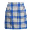 Women's High Waist Plaid Skirt Skinny Pencil Wool  Skirt