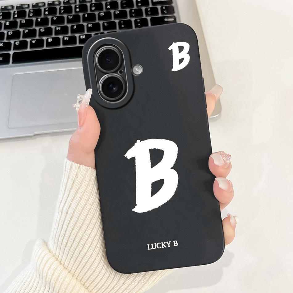 For iPhone 17 17Air Lucky Initial Letter Phone Case For iPhone17 17 Air Soft Silicone Shockproof Cases Bumpers