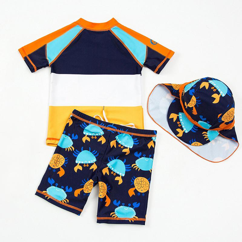 Baby Toddler One Piece Zip Sunsuits with Sun Hat Infant Beach Swimsuit