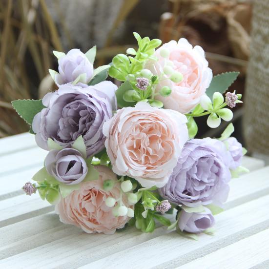 Искусственный цветок пиона 5 вилок реалистичный искусственный шелковый цветок для дома, офиса, свадьбы, вечеринки, помещения, улицы, искусственный цветок, цветущие растения, украшение