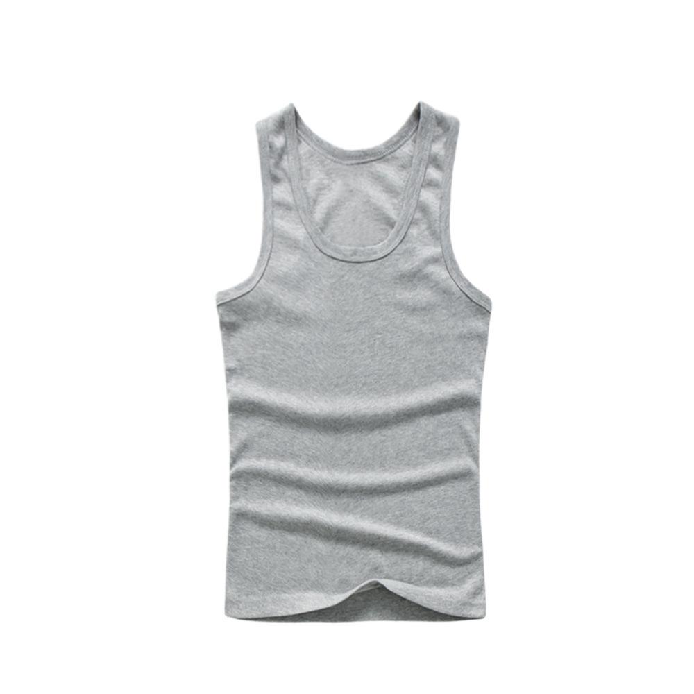 Men's Sleeveless Cotton Vest - Solid Color, Large Size, Summer Sports & Leisure Wear