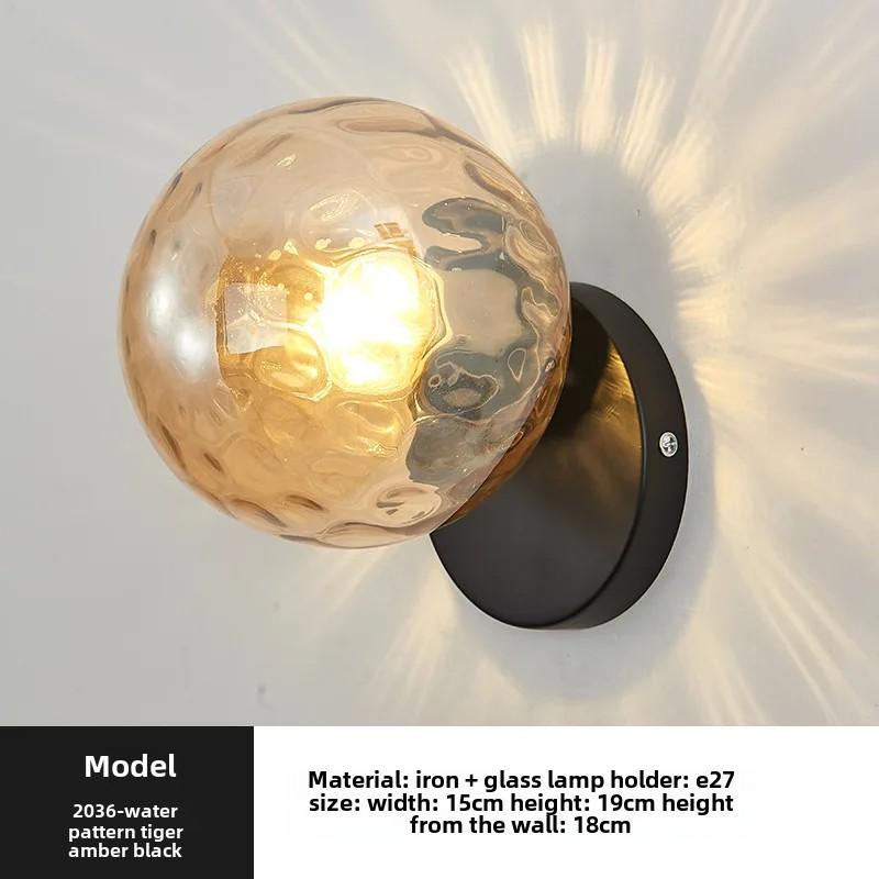 Светодиодный настенный светильник Nordic IndoorIron Modern Stairs E27, круглый стеклянный светильник для гостиной, спальни, коридора, прохода