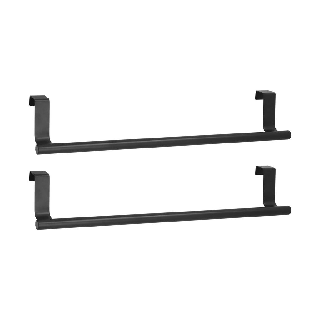 2 шт. вешалка для полотенец черная подвесная вешалка для полотенец на дверь шкафа без гвоздей для дома и отеля 36 см