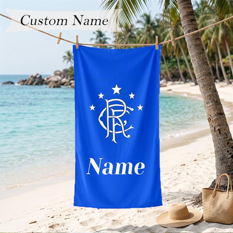 rangers fc Custom Name Printed Beach Towel Personalized Soft Towel For Swimming Beach Travel