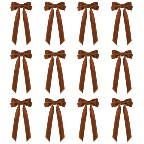 12 шт. Рождественские бархатные банты, деревенские винтажные бархатные ленточные банты для DIY поделок, упаковки подарков, гирлянды для елки, венка, рождественского украшения