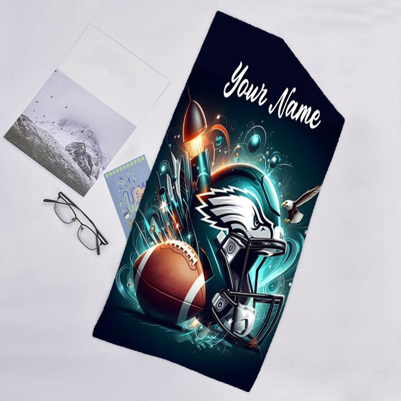 1pc Fashion Cool Eagle Logo1 Beach Towel with Custom Name, Beach/Swimming/Bath/Picnic/Camping Towel, Suitable for Seaside Beaches
