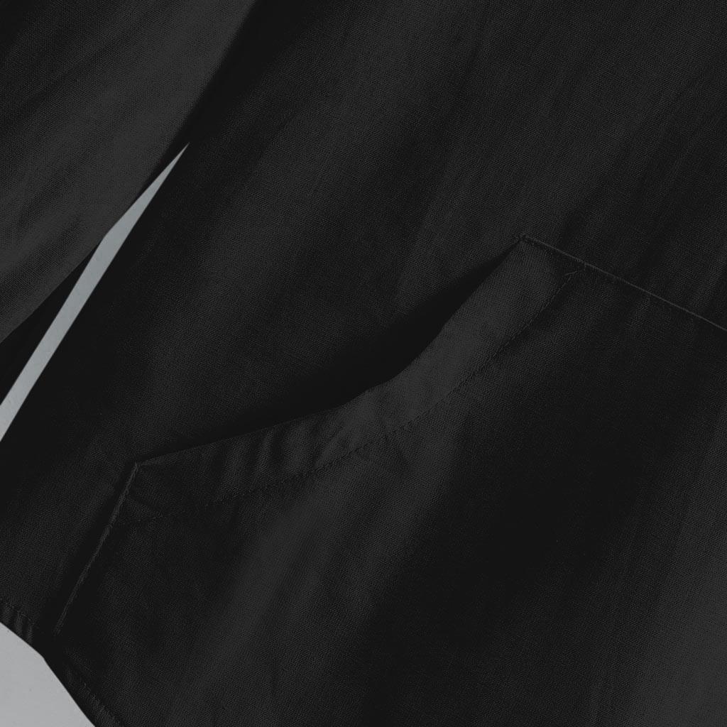 Мужские мешковатые хлопковые льняные футболки с капюшоном и карманами в стиле ретро с длинными рукавами, топы