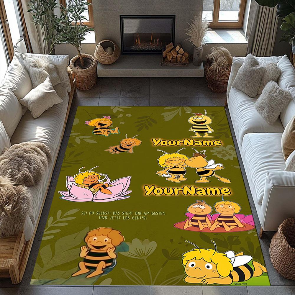 Biene Maja Customize Text Area Rug Suitable for Bedrooms Balcony Study room Dormitory Antislip Carpet Decorate Offices Spiritual Gift