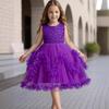 Girls Dresses Flower Pom Pom Princess Dresses Runway Wedding Banquet Host Gowns Dresses Party and Banquet Dresses