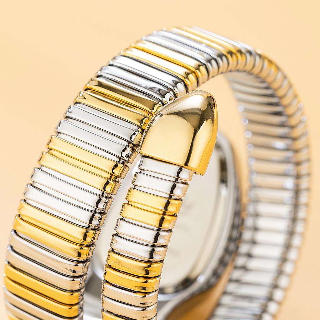 MISSFOX Snake Bracelet Fashion Women Watch Gold Stainless Steel Quartz Watch Women Casual Lady Wristwatch