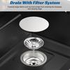 Drop in Single Bowl Bar Sink Black Waterfall Kitchen Sink, Stainless Steel with Cup Rinser, In/Undermount Farmhouse Workstation Multiple Accessories
