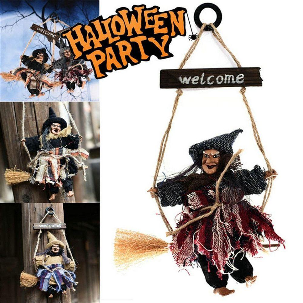 Party Decoration Home Door Bar Club Decor Witch Dolls Haunted House Props Halloween Hanging Ghost