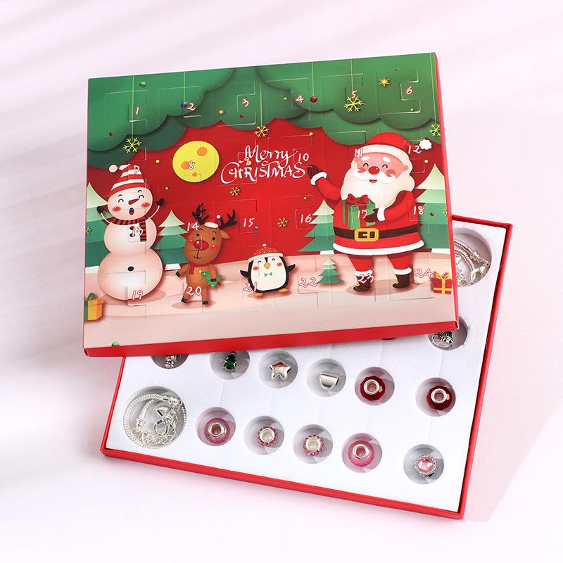 Конверт рождественского адвент-календаря с 24 ячейками: Сделай сам браслет и поздравительная открытка с благословением детский подарок
