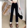 MODIQUE, весенние большие размеры, новые женские винтажные эластичные прямые длинные джинсы с высокой талией, женские базовые повседневные брюки, брюки