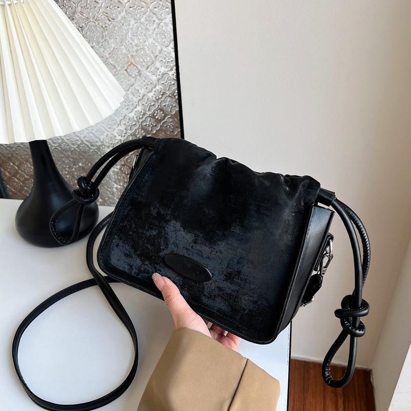 Stylish 2024 Small Shoulder Bag With Drawstring Closure And Interior Phone Pocket
