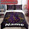 3pcs Duvet Cover Set (1*Duvet Cover + 2*Pillowcase, Without Core), Custom Name Iota Phi Theta Pattern Bedding Set, Home Bedroom Decor Gift