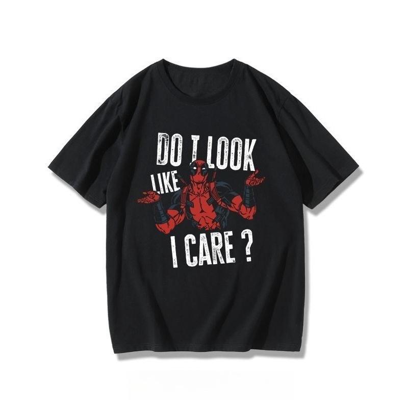 Deadpool Cartoon Movie Print T-shirt Summer New Men's and Women's Loose Casual Trend Top Autumn and winter innerwear