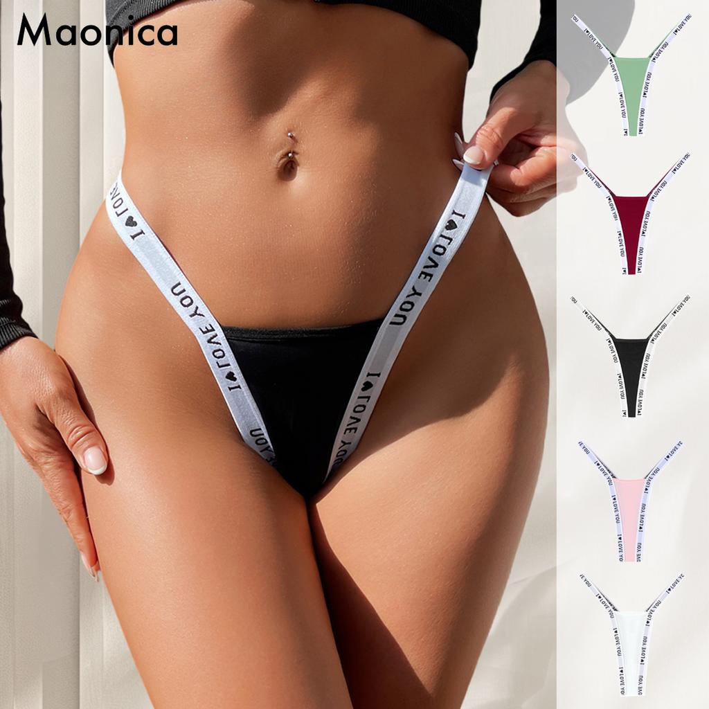 European Size Women's Seamless Thong Sexy Sports European and American Fitness Letter Bikini Briefs