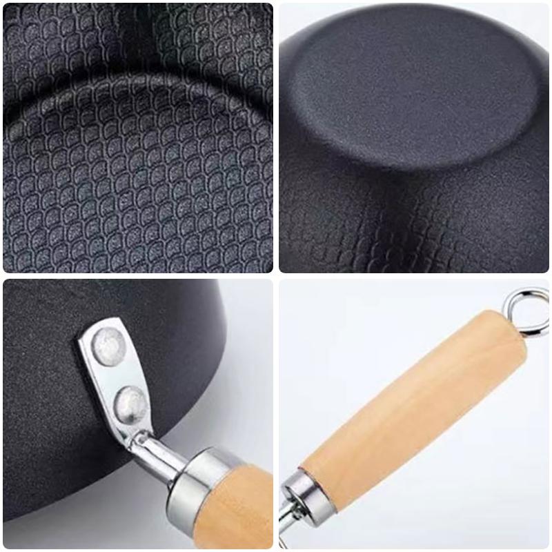 Кухонный чугунный горшок Сковорода Вок Сковорода Без покрытия Газовая плита Индукционная плита Универсальный Антипригарный Чугунный Вок Кастрюля Набор посуды