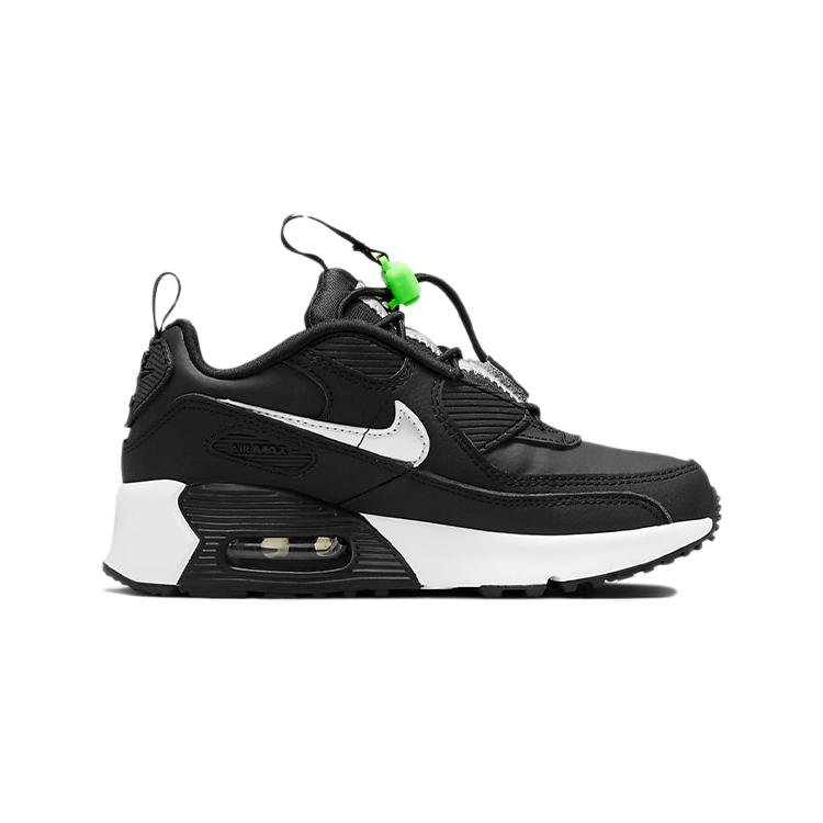 Nike Air Max 90 Шнуровка-затяжка Кожаная Амортизация Устойчивая к истиранию Упругость Низкие Кроссовки для бега Черный Белый CV0064-002