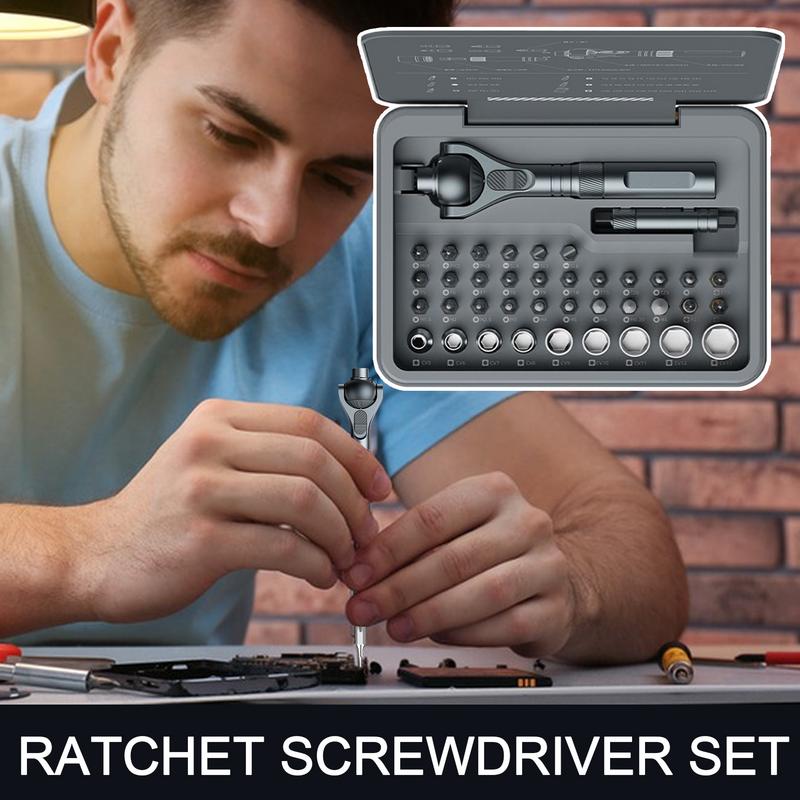 Набор трещоток с насадками, магнитный привод, 40 прецизионных насадок, многофункциональный, вращение на 180 градусов, полный набор для автомобиля