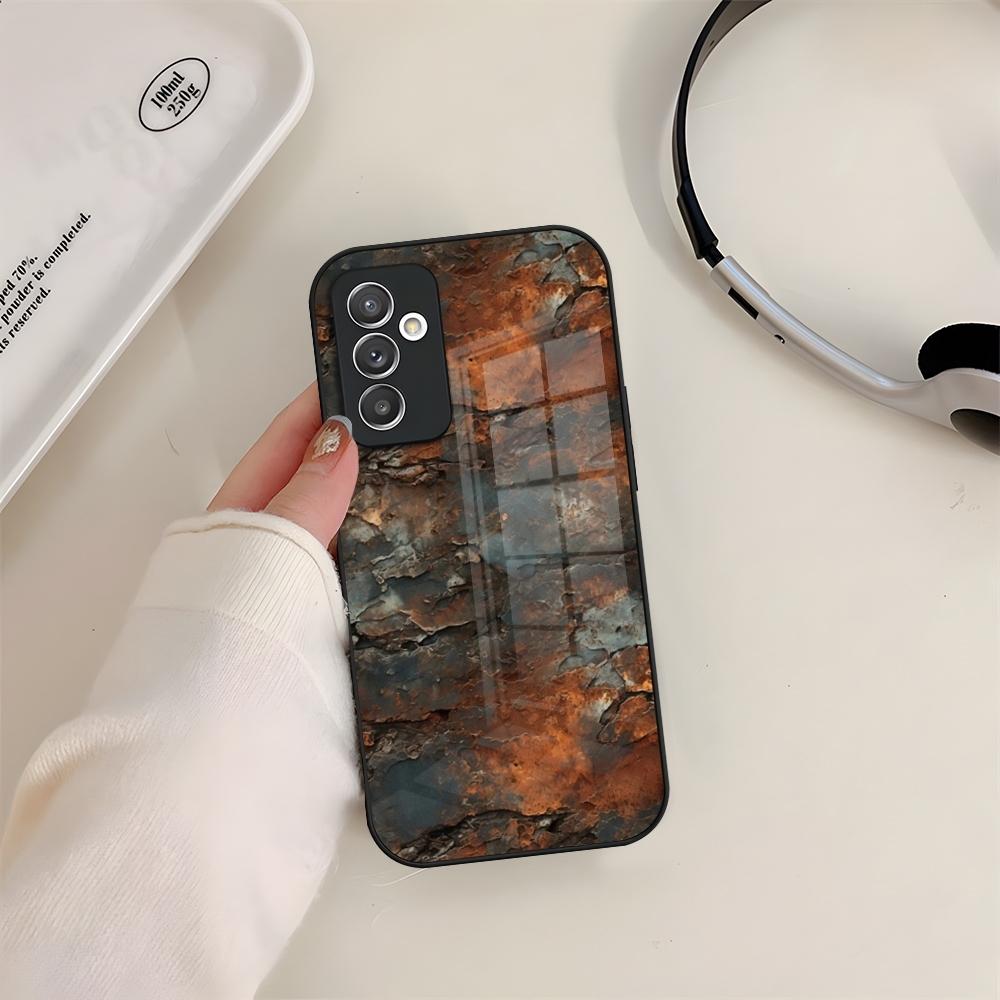 Стеклянный чехол для телефона для Samsung S24 S26 S23 S20 S25 S21 S22 Ultra Fe Plus A05 A06 A16 A26 A36 A56 Стиль Винтаж Индустриальный Ru