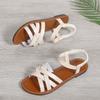 Римские сандалии Женская летняя обувь Модные туфли на плоской подошве Корейские сандалии Римская обувь Пляжная обувь Женская обувь