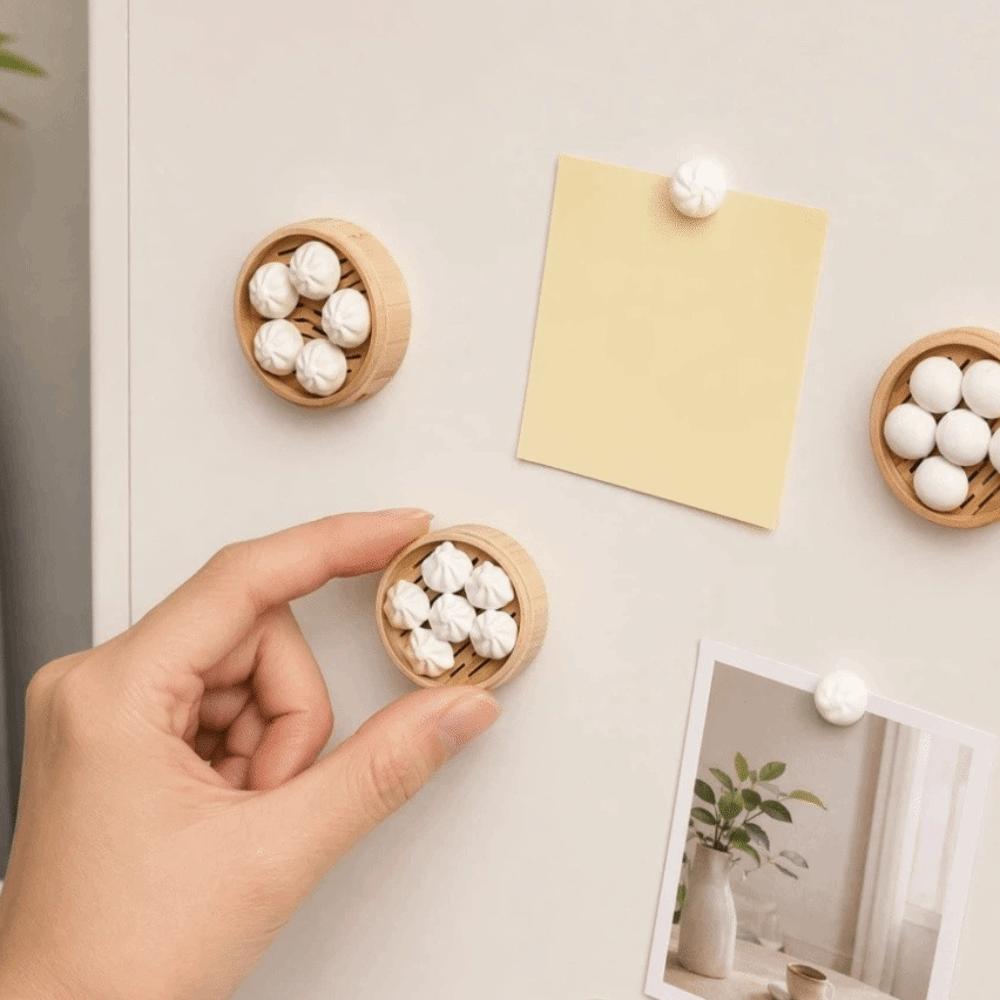 Realistic Chinese Dim Sum Refrigerator Magnet Plastic Miniature Food Magnetic Sticker Gift