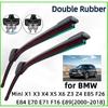 Двойные резиновые автомобильные дворники для BMW Mini X1 X3 X4 X5 X6 Z3 Z4 F25 E84 E70 Передние щетки стеклоочистителя Скребки Аксессуары Лобовое стекло