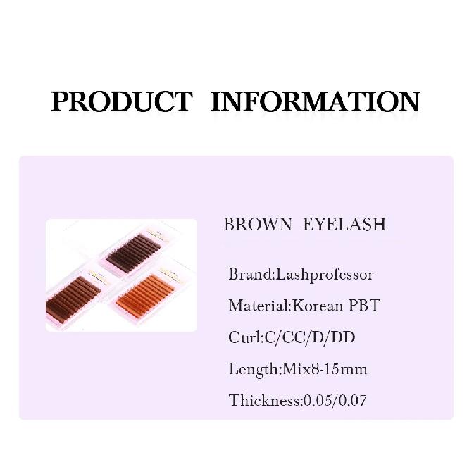0.05 0.07 Light/Medium/Dark Brown Russian Volume Eyelashes Extension Brown Individual Lashes Normal Fanning Eyelashes Cilia