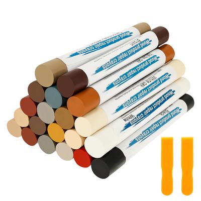 20 Цветов Заполнители для Мебели в Виде Палочек для Подкрашивания и Ремонта Мебели Деревянные Карандаши-Маркеры для Удаления Царапин, Отверстий Ламината