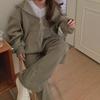Influencer Women's Tracksuit Set: Loose Korean-Style Zipper Hoodie & Joggers for Autumn/Spring Casual Fashion