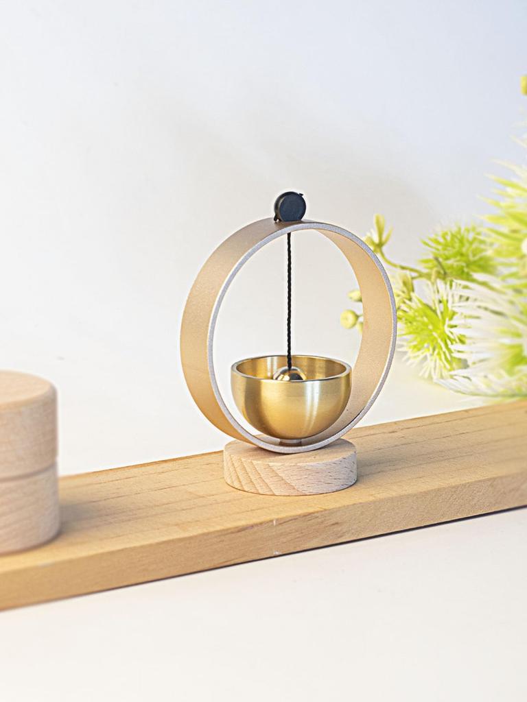 Orin Buddhist Altar Bell, Pet Bell, Brass Bell, Natural Wood Bell, Buddhist Altar Accessory, Mini Bell, Buddhist Altar Accessory, Beautiful Tone,