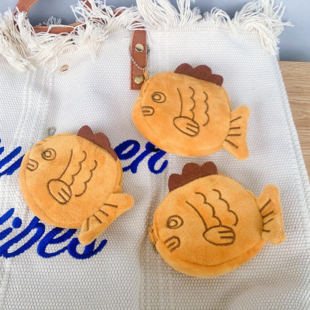 Girl'S New Taiyaki Cute Cartoon Plush Small Coin Purse Lipstick Bag Coin Bag Ideal Choice For Gifts