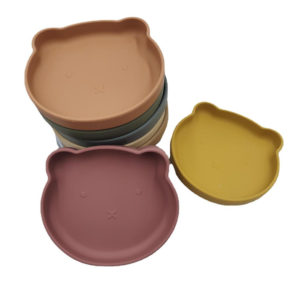 Силиконовая тарелка на присоске для младенцев и малышей - Дизайн «Маленький медвежонок»