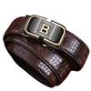 Men's Leather Belt Automatic Buckle Cattlehide Leather Fashion Business Elite Men's Pants Belt Versatile Casual Crocodile Pattern Belt