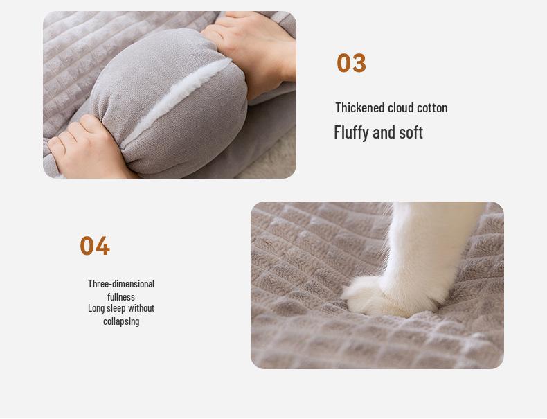 Cozy Autumn/Winter Fleece Pet Bed: Thickened Sofa Nest for Dogs and Cats