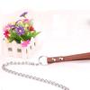 Durable Anti-Bite Metal Dog Chain Lead For Small Medium Large Dog Chain Leash Handle Leads Iron Chain PU Leather Pet Accessories