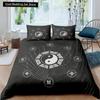 Пододеяльник Yin Yang King Queen Vintage Tai Chi Quilt Cover Комплект постельного белья с гаданиями Oriental Culture Polyester Sheer