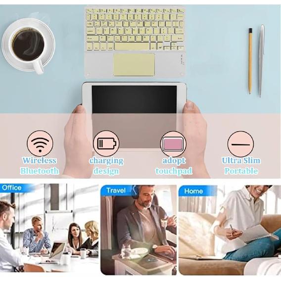Stock ROHS Certified Custom Russian Keyboard 78 Keys Slim bluetooth Keyboard with Touchpad for Tablet