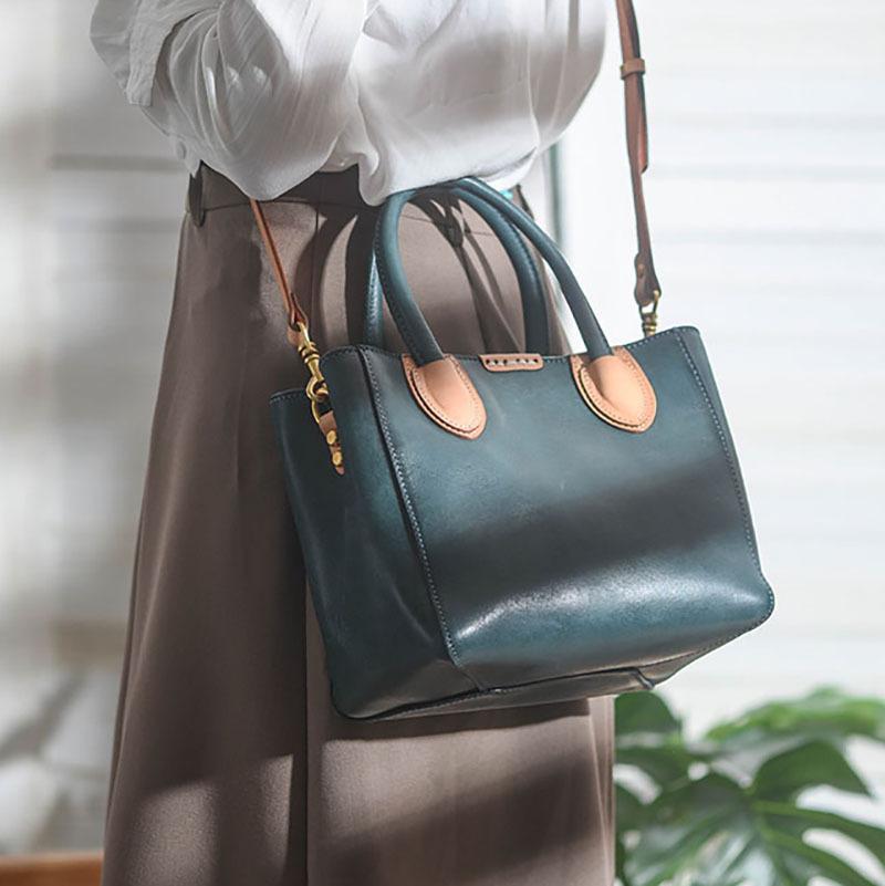 Johnature Роскошные сумки из натуральной кожи, женские сумки ручной работы из натуральной натуральной яловой кожи, однотонные простые сумки на плечо